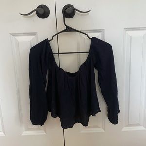 Navy off the shouldber blouse